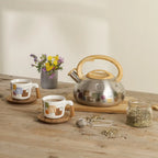 Thun - Bollitore in acciaio con manico effetto bamboo | Rohome