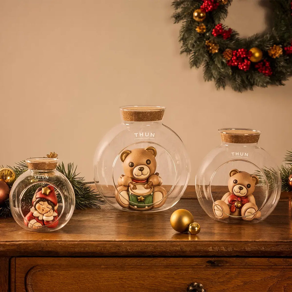 Thun - Teddy Natale con fiocco in ceramica piccolo | Rohome