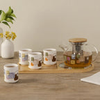 Thun - Set 4 tazze da té con vassoio in bamboo | Rohome