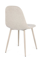 Sedia in tessuto tortora beige con gambe in acciaio verniciate | Rohome - Rohome