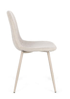 Sedia in tessuto tortora beige con gambe in acciaio verniciate | Rohome - Rohome