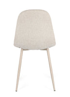 Sedia in tessuto tortora beige con gambe in acciaio verniciate | Rohome - Rohome