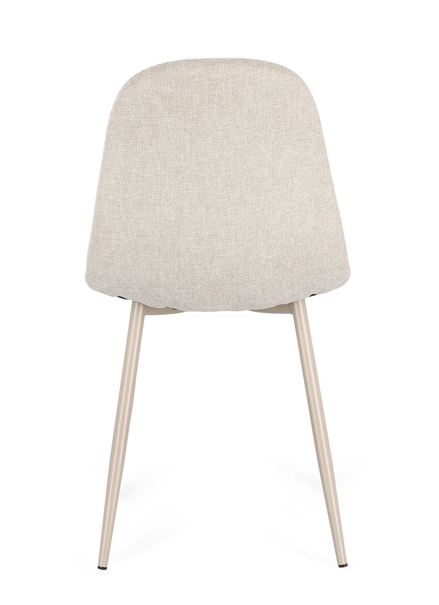 Sedia in tessuto tortora beige con gambe in acciaio verniciate | Rohome - Rohome