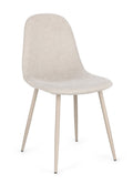 Sedia in tessuto tortora beige con gambe in acciaio verniciate | Rohome | Rohome