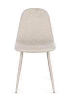 Sedia in tessuto tortora beige con gambe in acciaio verniciate | Rohome - Rohome