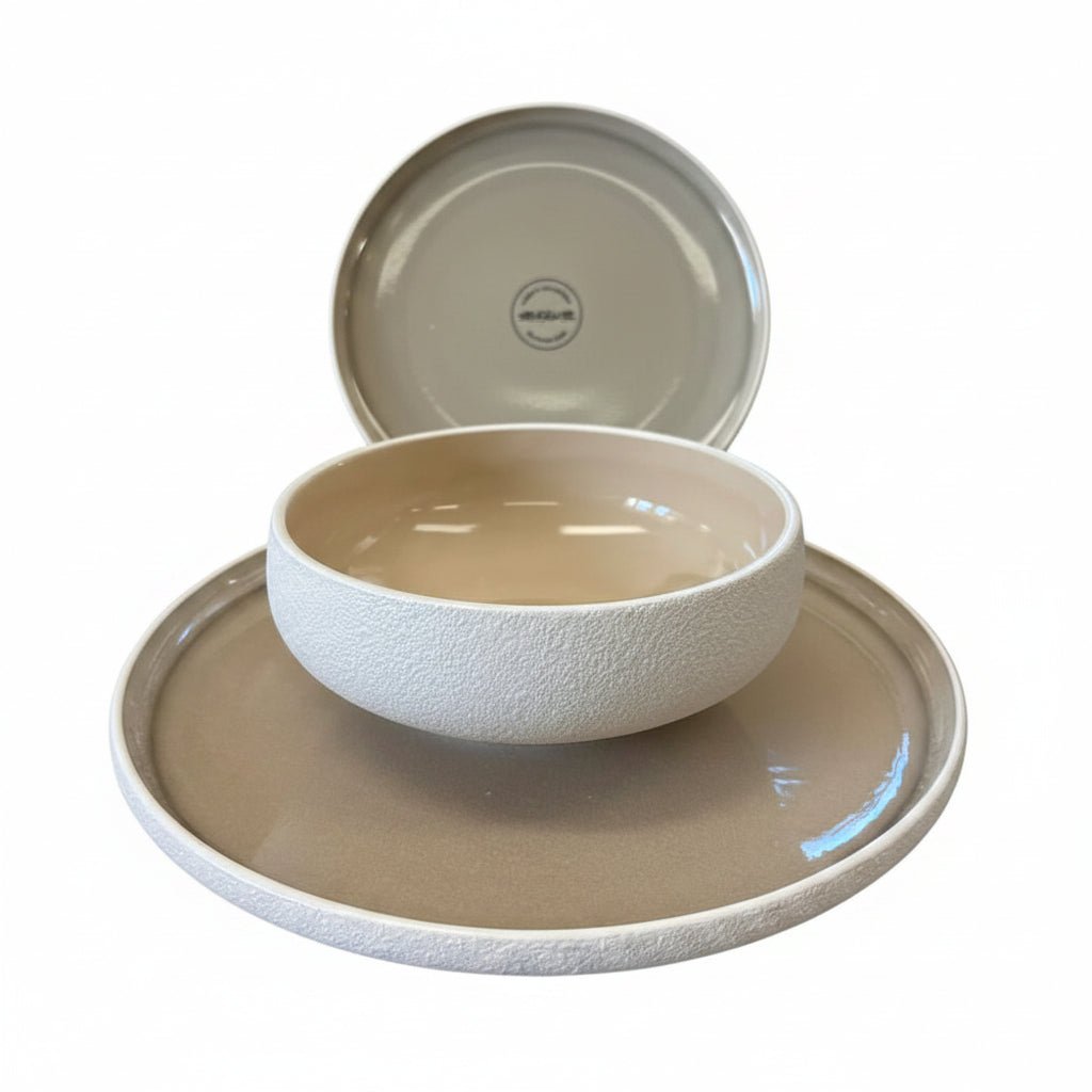 Servizio tavola 4 persone tortora in stoneware | Rohome | Rohome