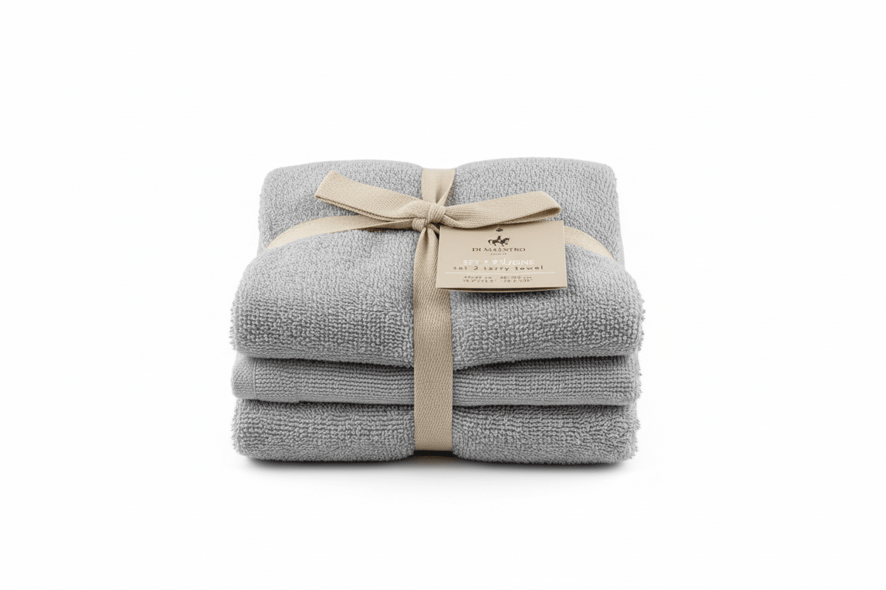 Set 2 asciugamani in spugna grigio perla | Rohome | Rohome