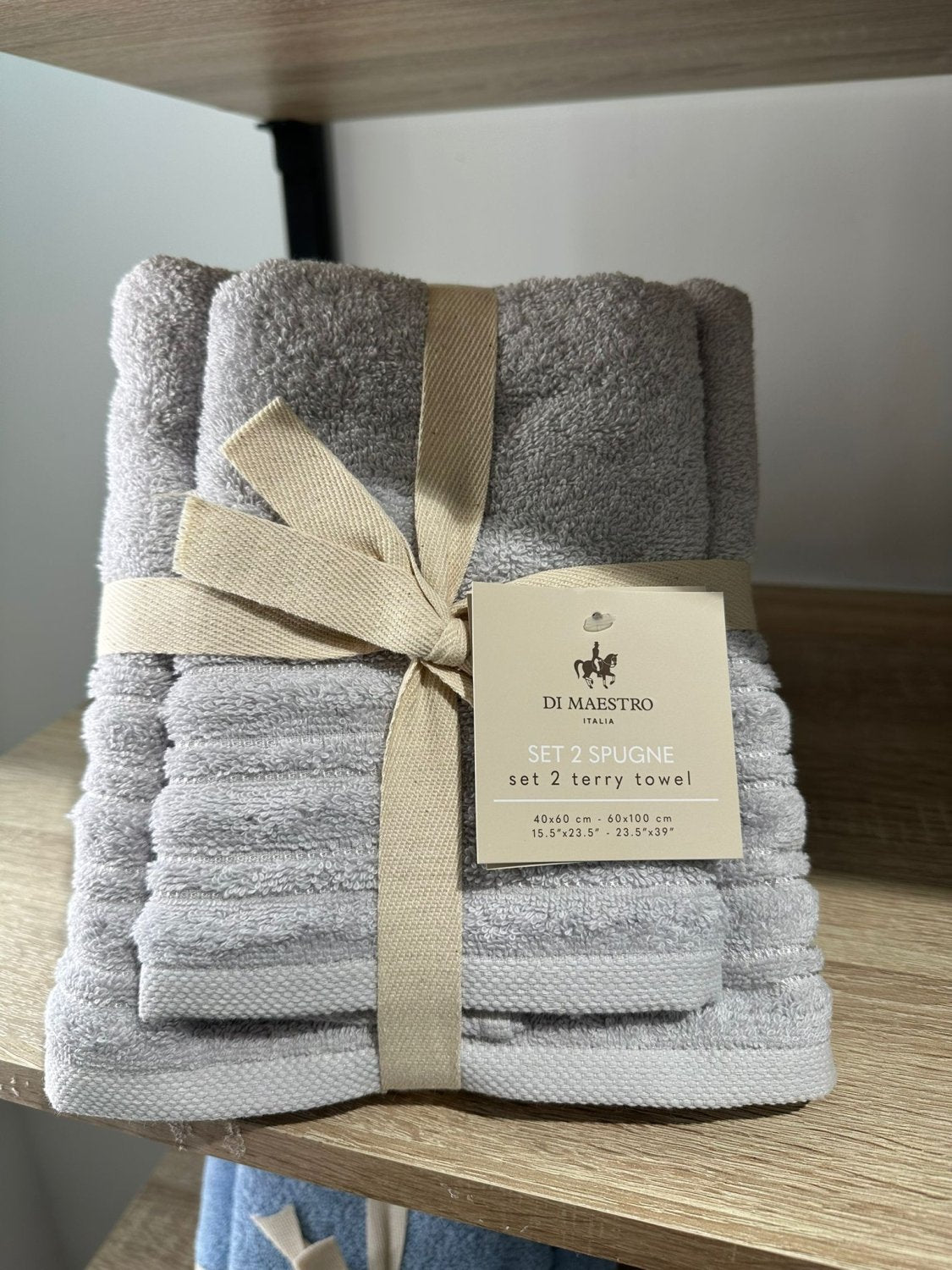 Set 2 asciugamani in spugna grigio perla | Rohome | Rohome