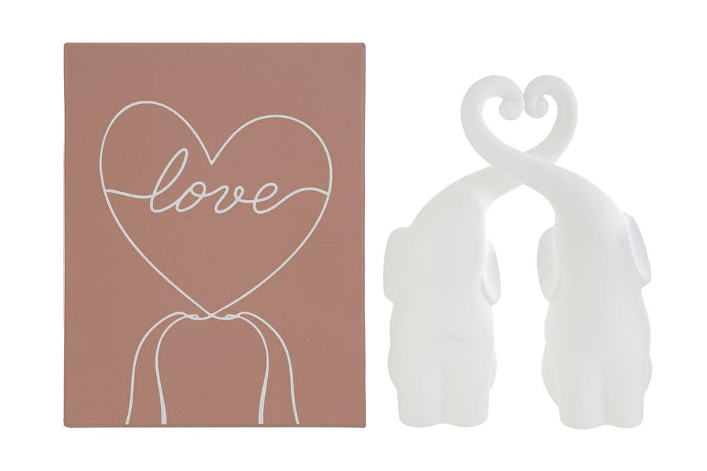 Set 2 elefantini in porcellana h. 16cm | Rohome | Rohome