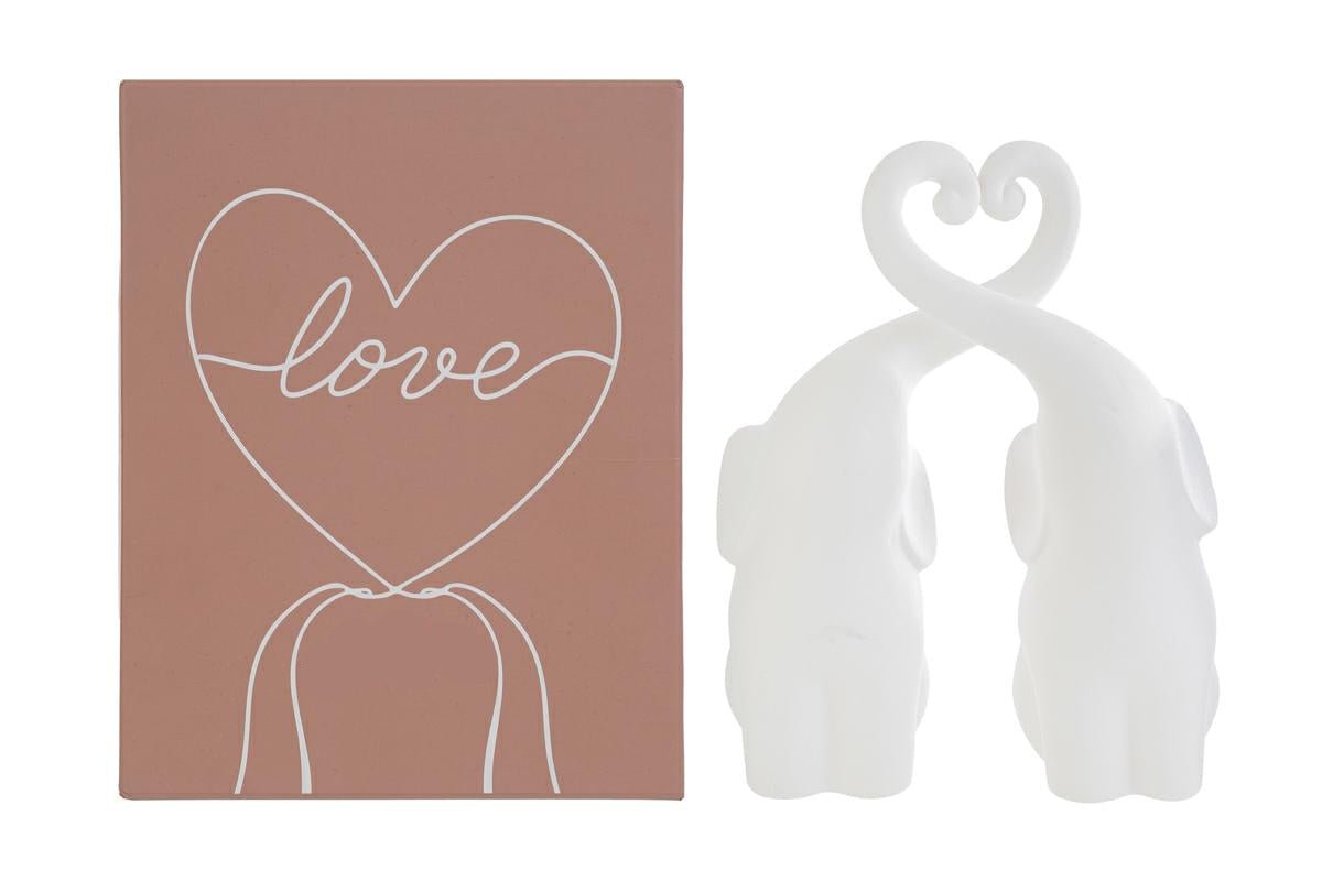 Set 2 elefantini in porcellana h. 16cm | Rohome | Rohome