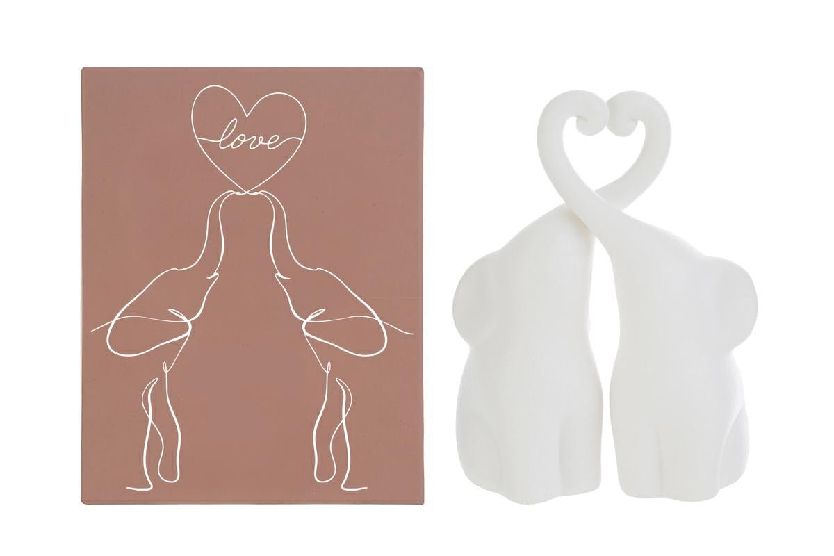Set 2 elefantini in porcellana h. 27cm | Rohome | Rohome