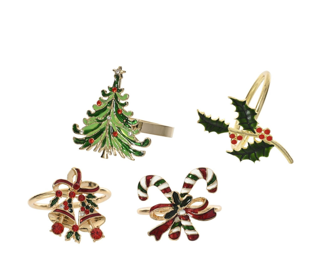 Set 2 portatovaglioli con soggetti natalizi assortiti | Rohome | Rohome