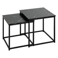 Set 2 Tavolini in metallo all black effetto marmo | Rohome | Rohome