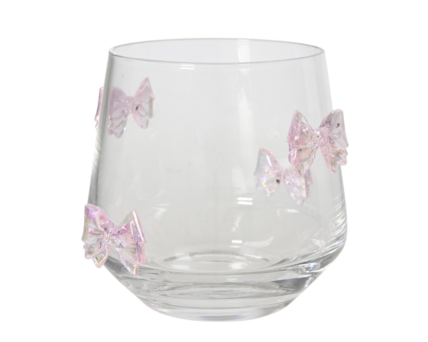 Set 4 bicchieri d'acqua con fiocchi rosa in vetro soffiato | rohome | Rohome
