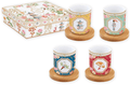 Set 4 Bicchierini Espresso 110ml con piattino Jado | Rohome | Rohome