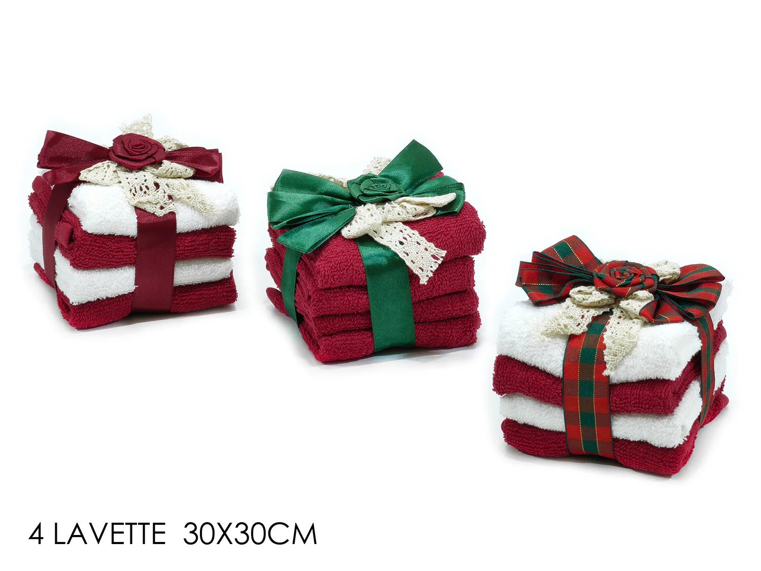 Set 4 lavette in cotone con fiocco regalo | Rohome | Rohome