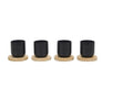 Set 4 tazzine da caffè nerocon piattino in legno | Rohome | Rohome