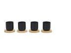 Set 4 tazzine da caffè nerocon piattino in legno | Rohome | Rohome