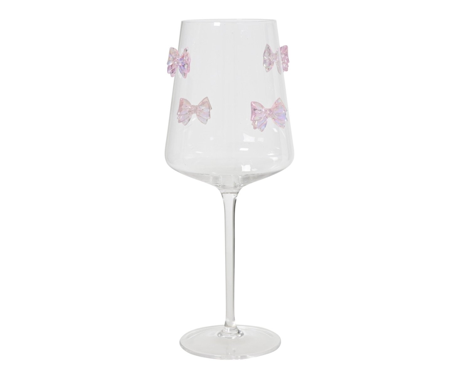 Set 6 calici da vino con fiocchi rosa in vetro soffiato | rohome | Rohome