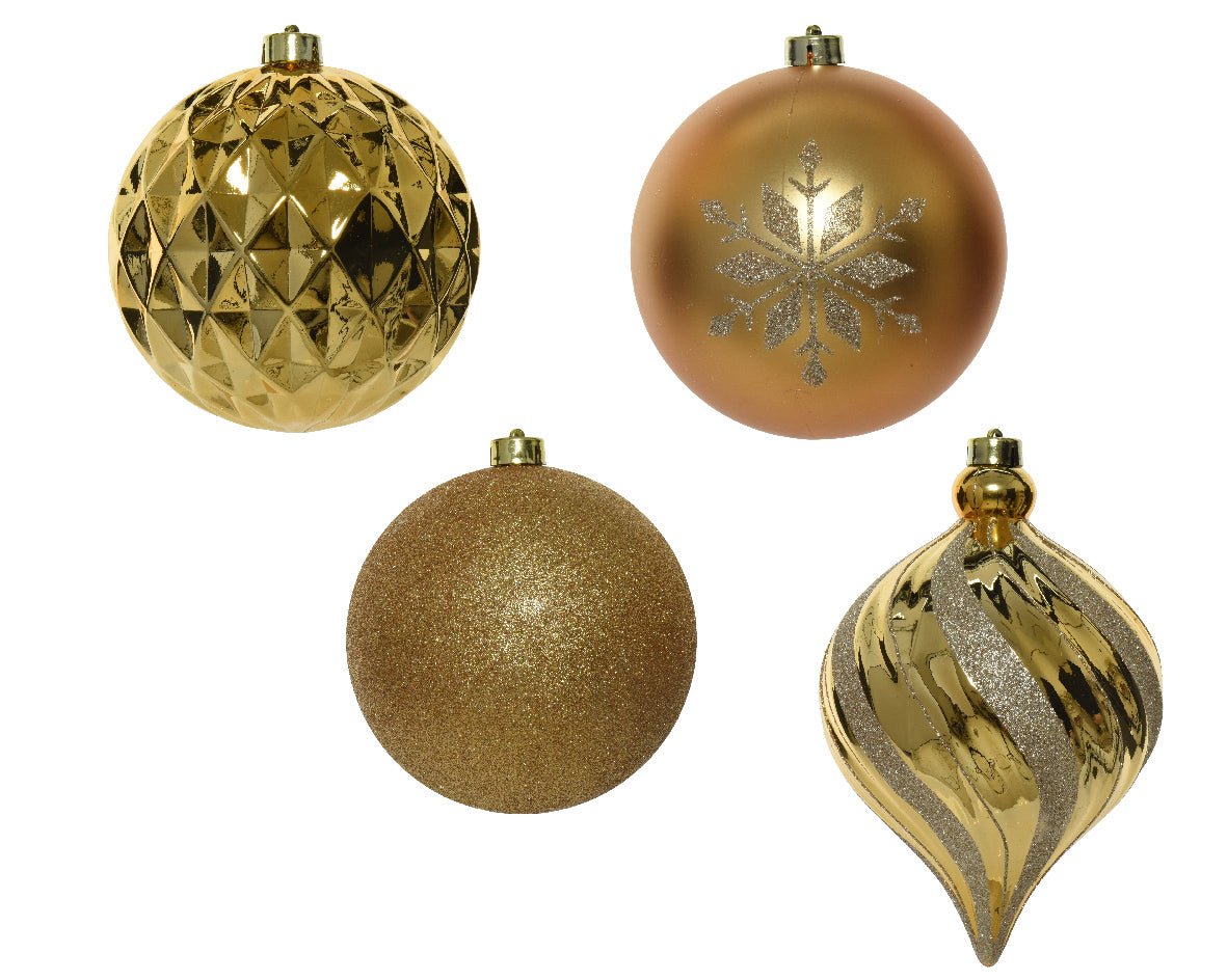 Set 6 palle di natale d.15 cm colore oro in polistirene | rohome | Rohome