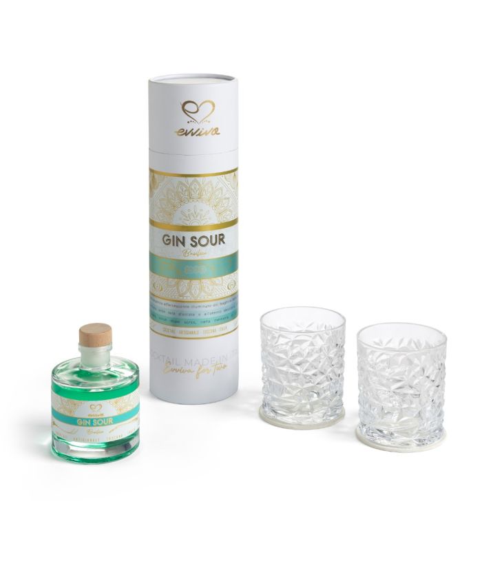 Set bottiglia e 2 bicchieri gin sour | Rohome | Rohome