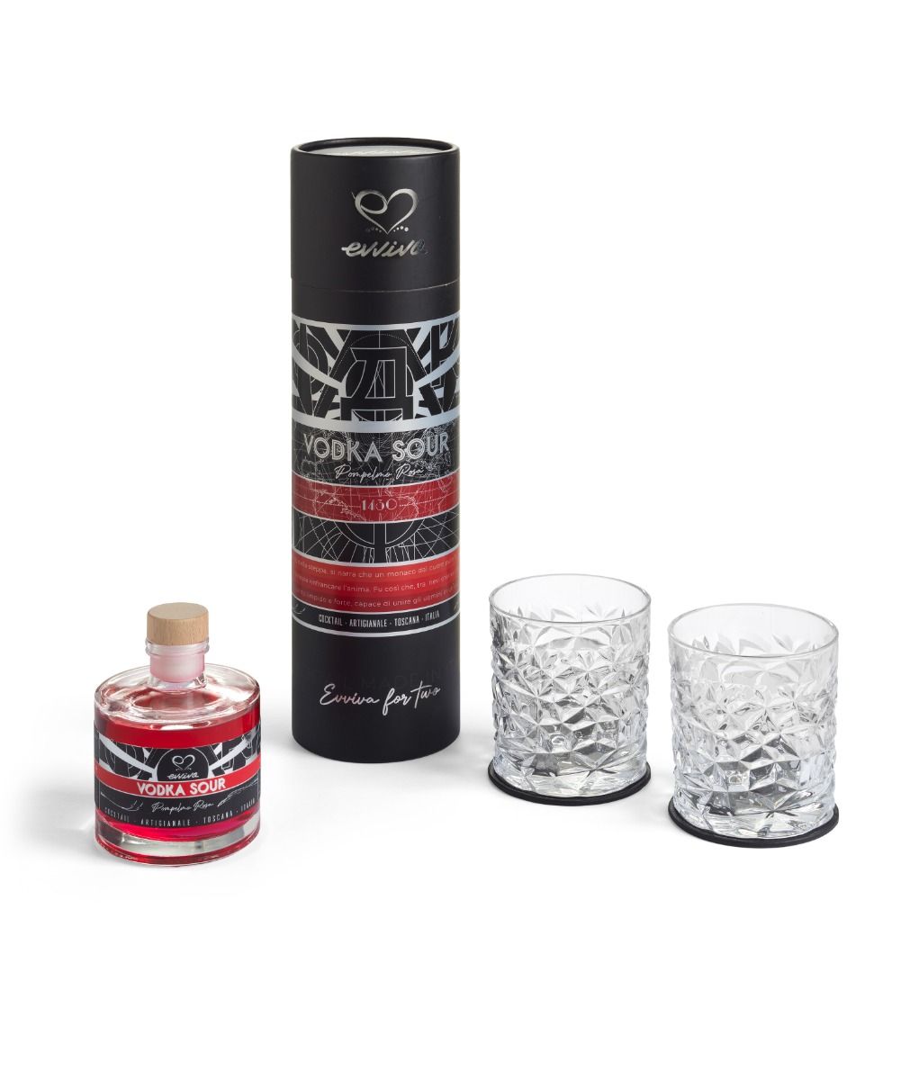 Set bottiglia e 2 bicchieri vodka sour pompelmo rosa | Rohome | Rohome