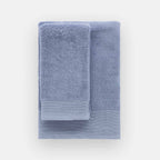 Set Glamour 1 asciugamano viso più 1 ospite azzurro | Rohome - Rohome