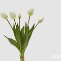 Edg - Mazzo di Tulipani bianco con foglie H40 | Rohome