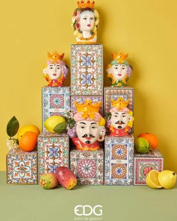 Edg - Vaso testa sicily in ceramica multicolor | Rohome
