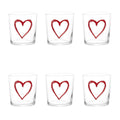 Simple Day - Set 6 Bicchieri cuore rosso graffite | Rohome | Rohome