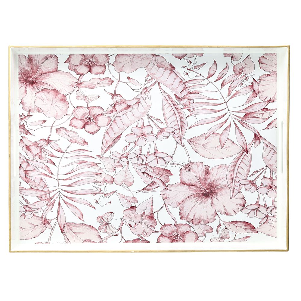Andrea Fontebasso- Vassoio rettangolare floreale bianco | Rohome