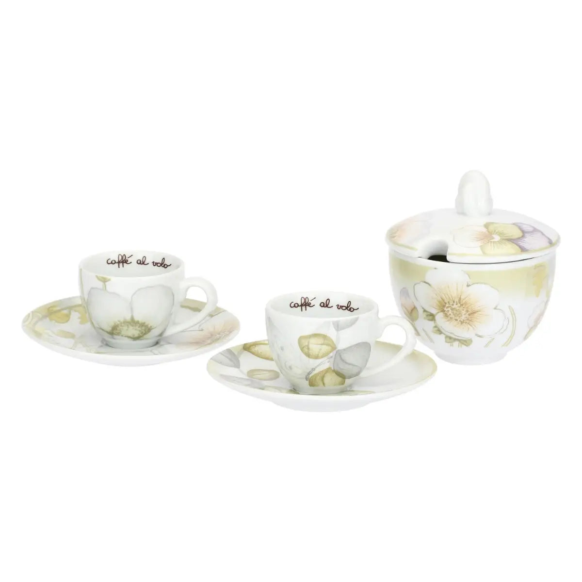 Thun - Set 2 tazzine con zuccheriera linea bloom | Rohome