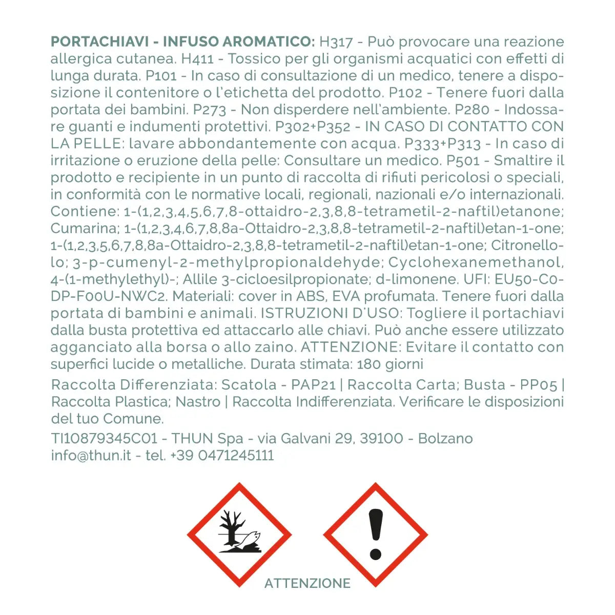 Thun - Portachiavi profumato in metallo quadrifoglio | Rohome