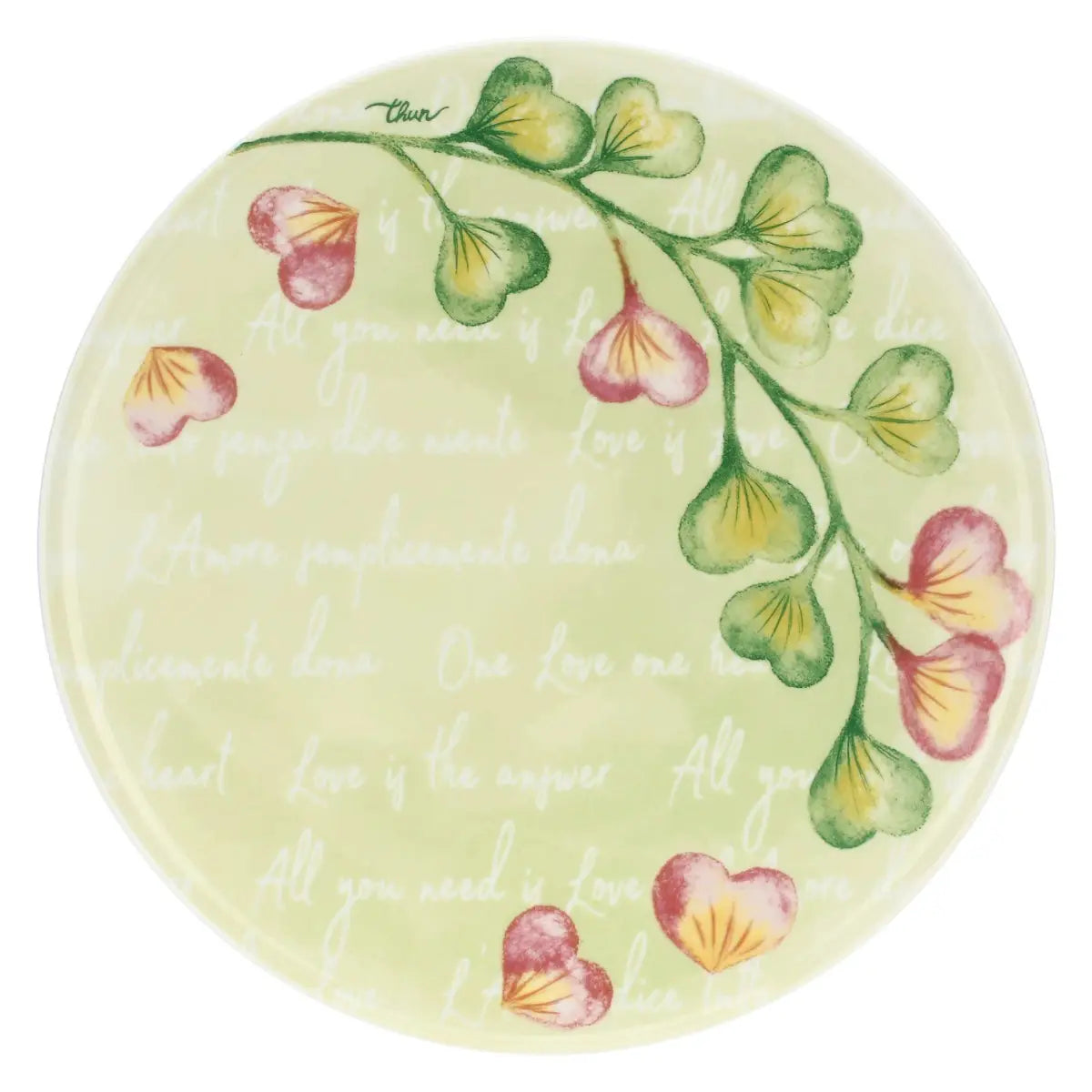 Thun - Piatto grande in porcellana linea cuori in fiore | Rohome