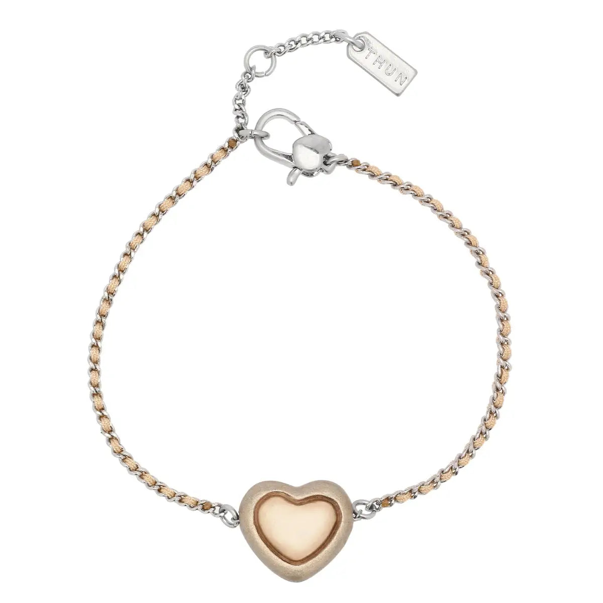 Thun - Bracciale catena e tessuto con cuore | Rohome