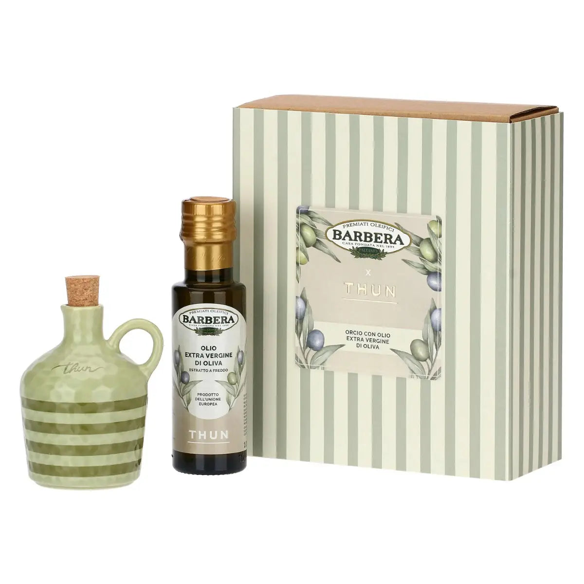 Thun - Set Oliera con olio in ceramica verde antico | Rohome