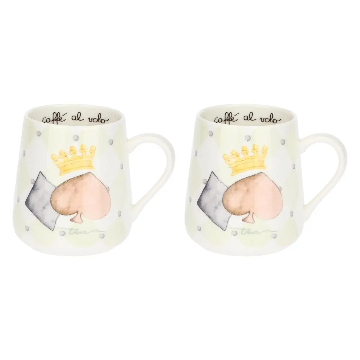 Thun - Set 2 mug con vassoio a forma di cuore, forever love | Rohome