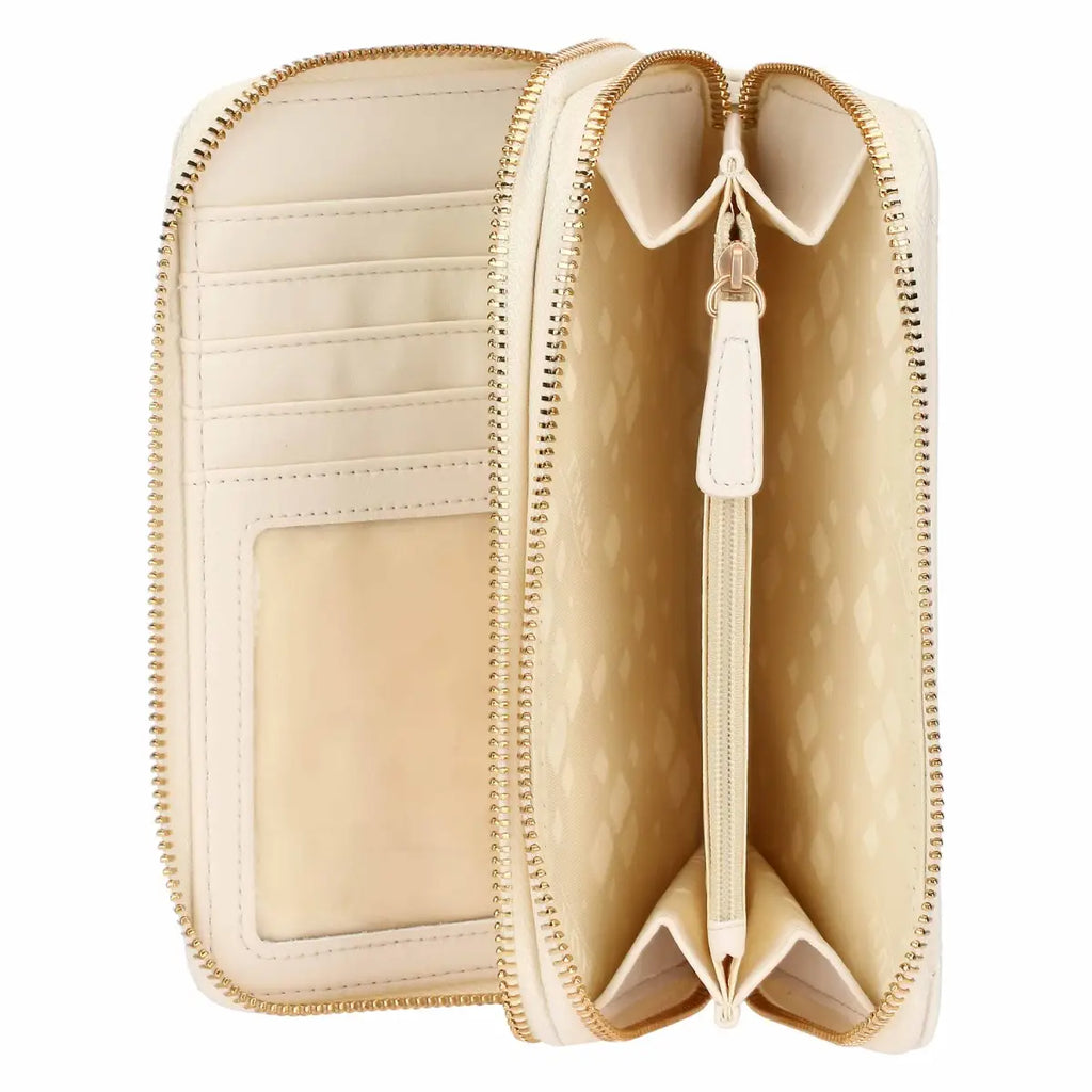 Thun - Portafoglio con doppia zip metalassè burro | Rohome