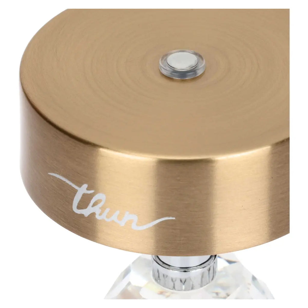 Thun - Lampada ricaricabile in cristallo, oro e bianco | Rohome