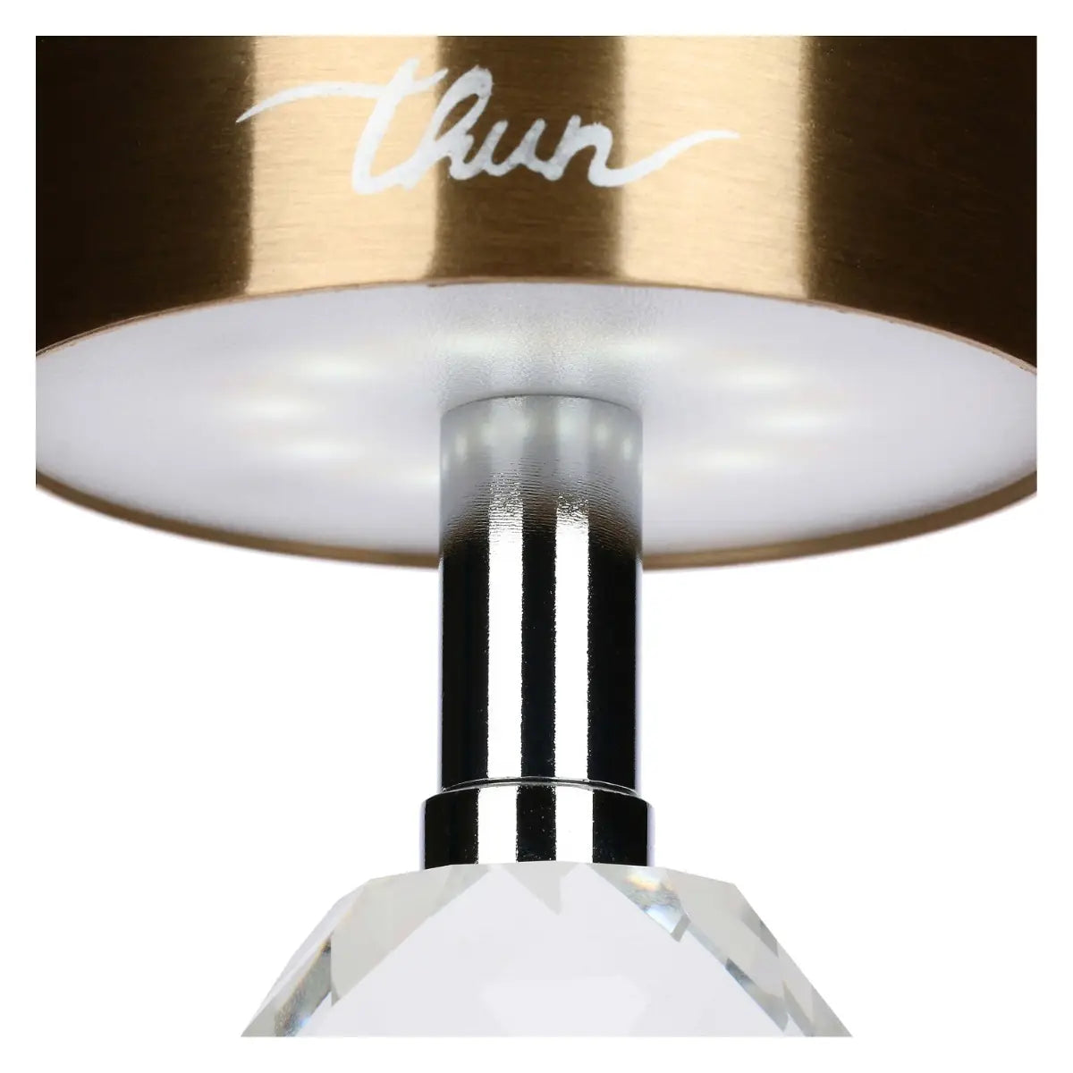 Thun - Lampada ricaricabile in cristallo, oro e bianco | Rohome