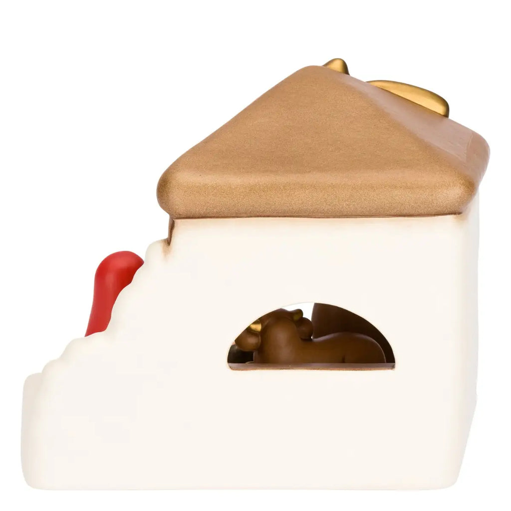 Set capanna con Sacra Famiglia bue e asinello rosso | Rohome