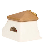 Set capanna con Sacra Famiglia bue e asinello rosso | Rohome
