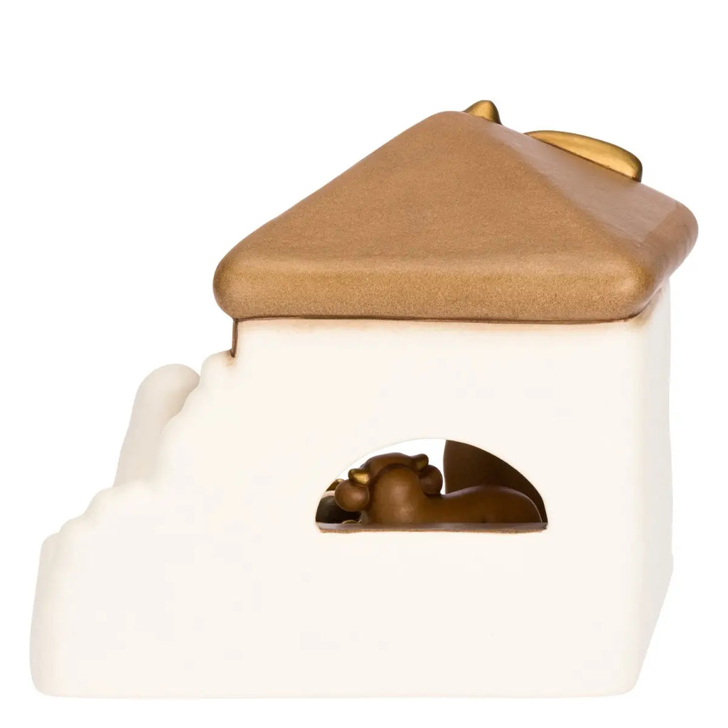 Set capanna con Sacra Famiglia bue e asinello bianco | Rohome