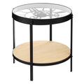 Tavolino con orologio in metallo e legno | Rohome | Rohome