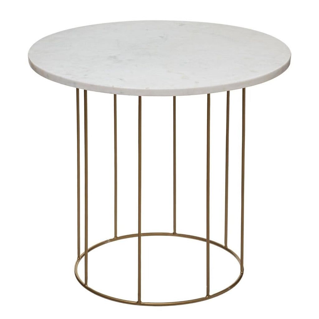 Tavolino in metallo con ripiano in marmo | Rohome | Rohome