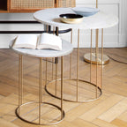 Tavolino in metallo con ripiano in marmo | Rohome | Rohome