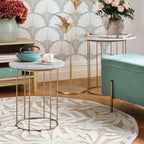 Tavolino in metallo con ripiano in marmo | Rohome | Rohome
