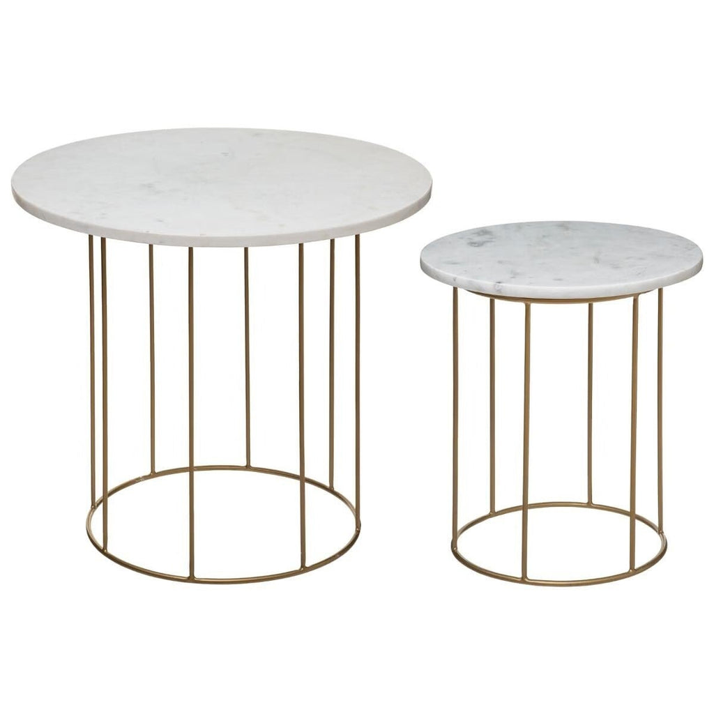 Tavolino in metallo con ripiano in marmo | Rohome | Rohome