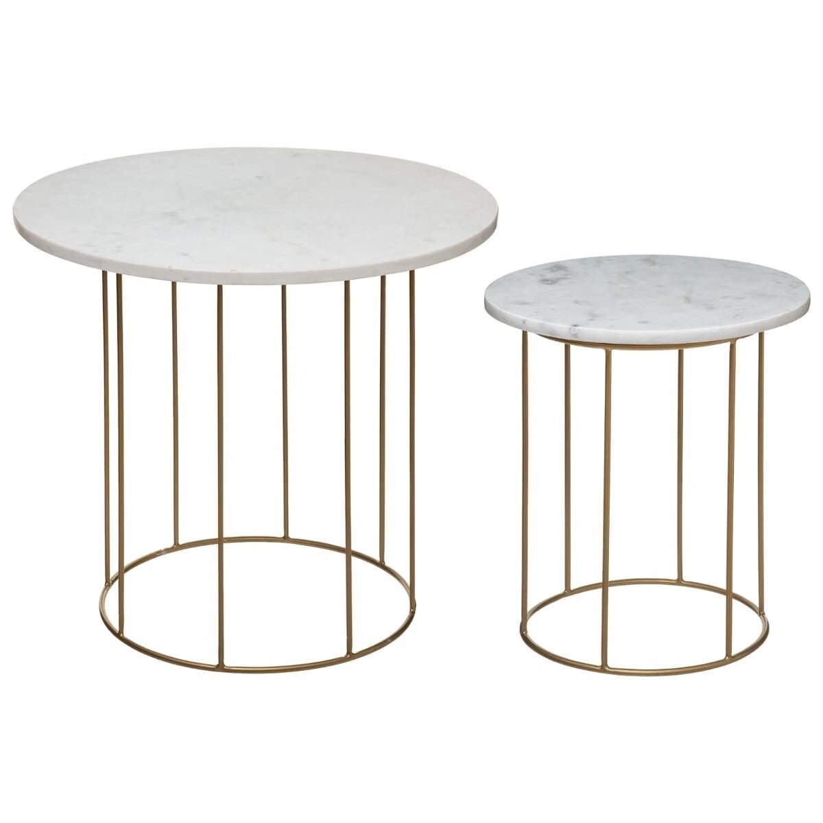 Tavolino in metallo con ripiano in marmo | Rohome | Rohome
