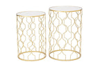 Tavolino in metallo e vetro colore oro | Rohome | Rohome